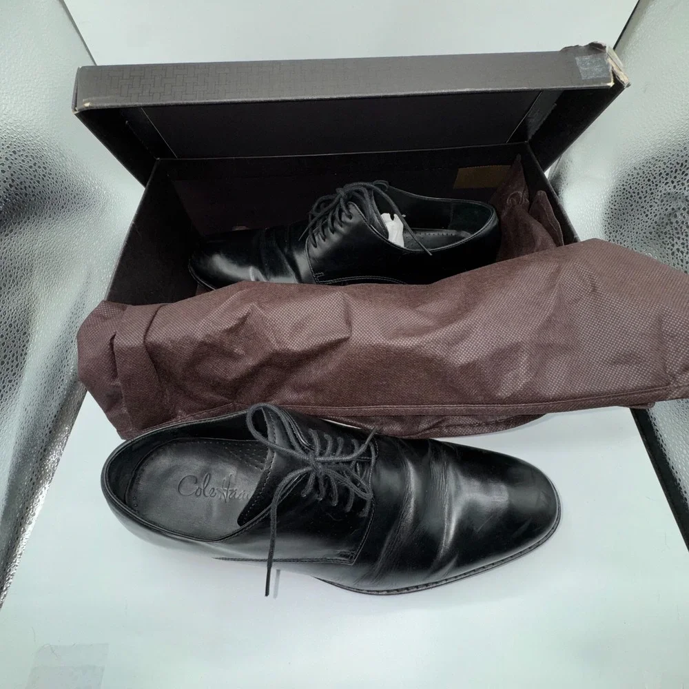 Cole Haan Air Colton Plain Oxford Men 10.5 M Black‎ Leather Dress Shoe C08894
